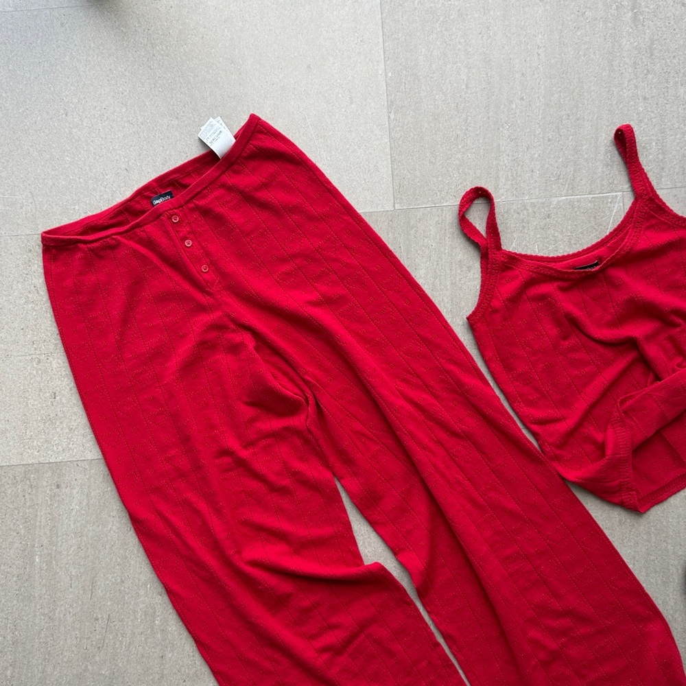Lightweight cash soft pointelle hearts pajama set